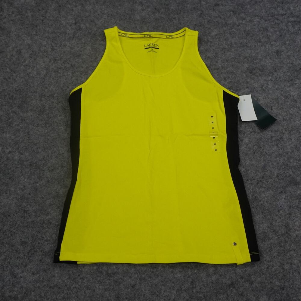 Ralph Lauren Active Tank Top Womens Medium Racer Back Athletic Running Yellow A